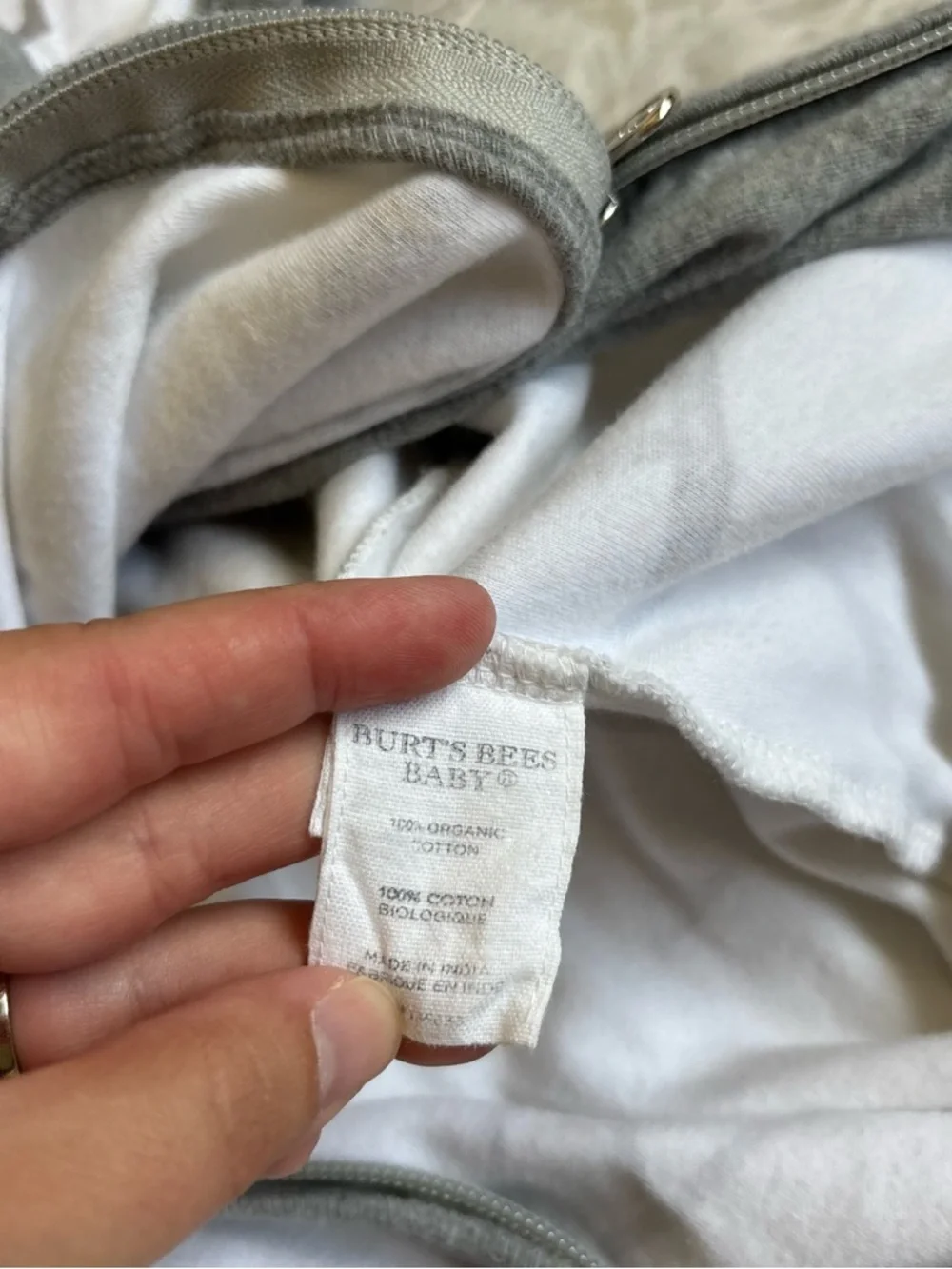 Burt's Bees Baby Gender Neutral White, Gray & Yellow Organic Cotton Sleep Sack